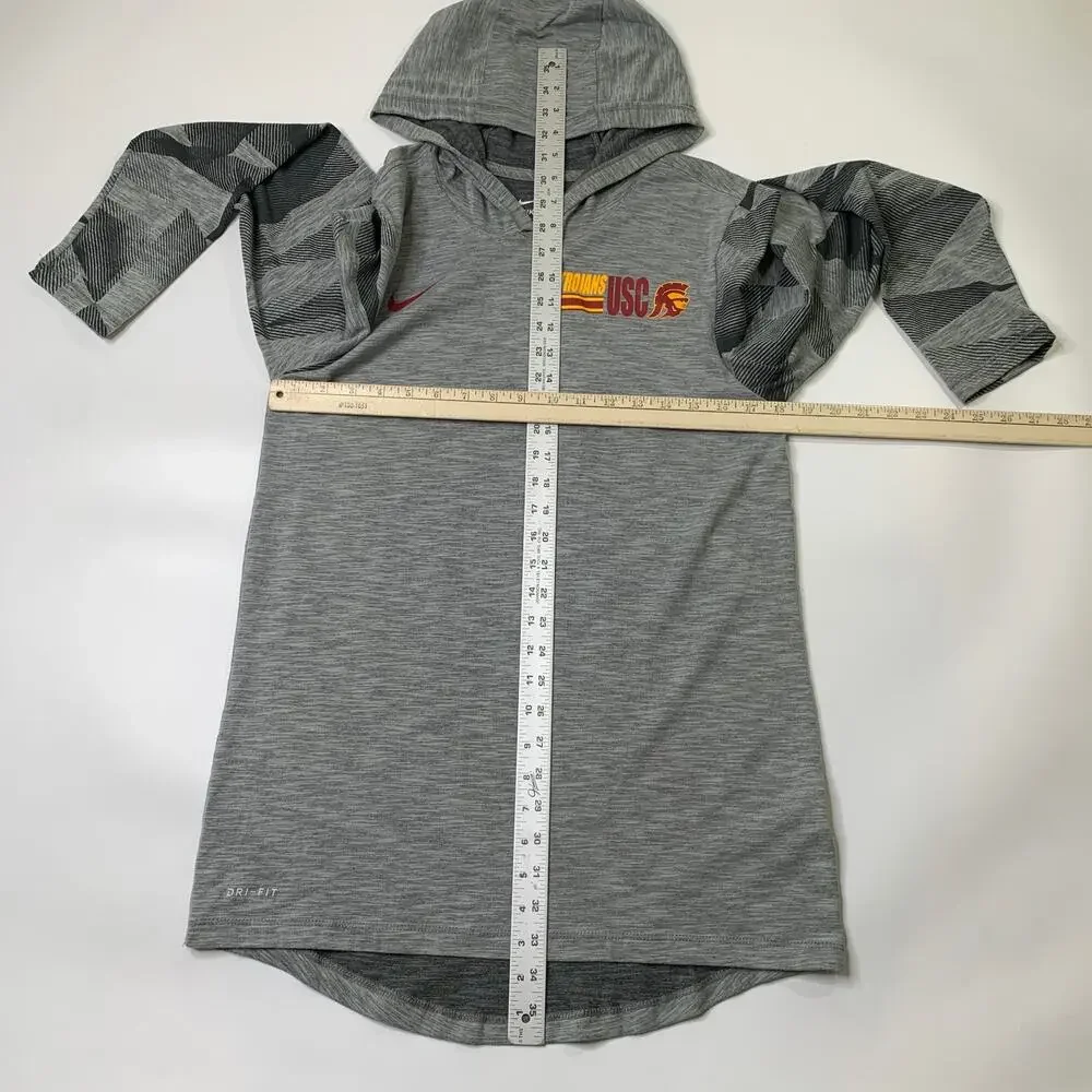 USC Trojans Shirt Mens S Small Dri Fit Cotton Slub Long Sleeve Hoodie Nike Tee